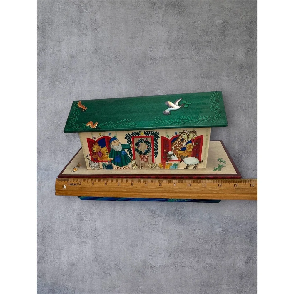 Hallmark Noahs Ark Decorative Gift Box Christmas Nursery Storage Multicolor